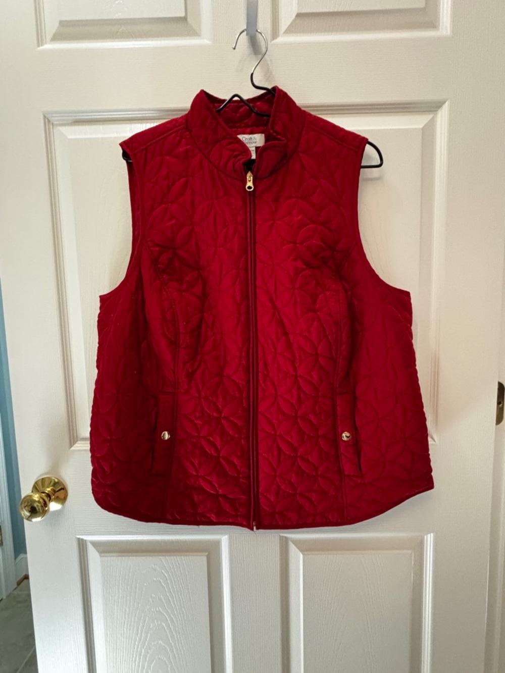 croft & barrow Quilted Red Sleeveless Vest